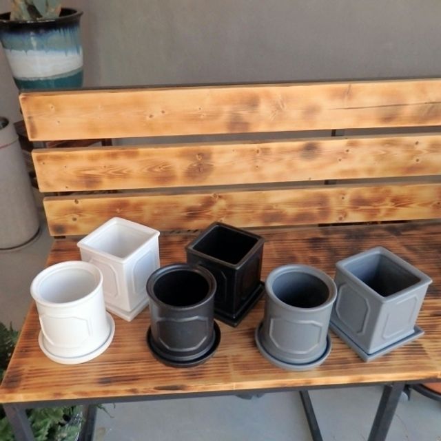 모던 도기 몰딩 화분 C0404 사각 11x11x11cm - 정사각형 실내 화분