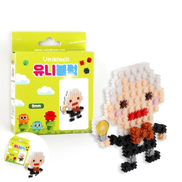 두뇌발달블록 놀이블록 미니블럭, 가방고리 만들기 위인 에디슨