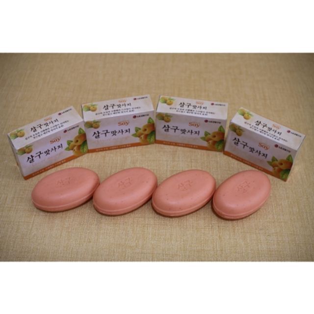 LG생활건강 살구 맛사지 비누 4개입 - 세안용 화장비누