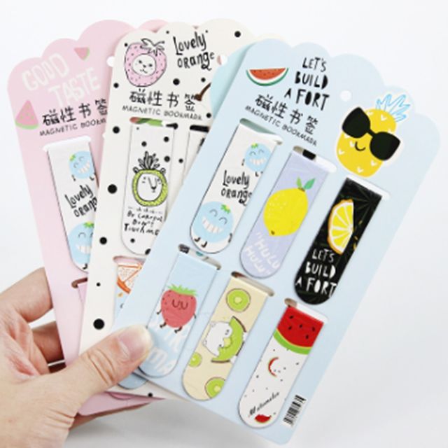 자석 책갈피 귀여운 슬림 마그네틱 북마크 북클립 6p K125