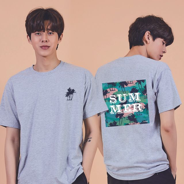 키밍 야자수 SUMMER 박스티 남성반팔티 여름