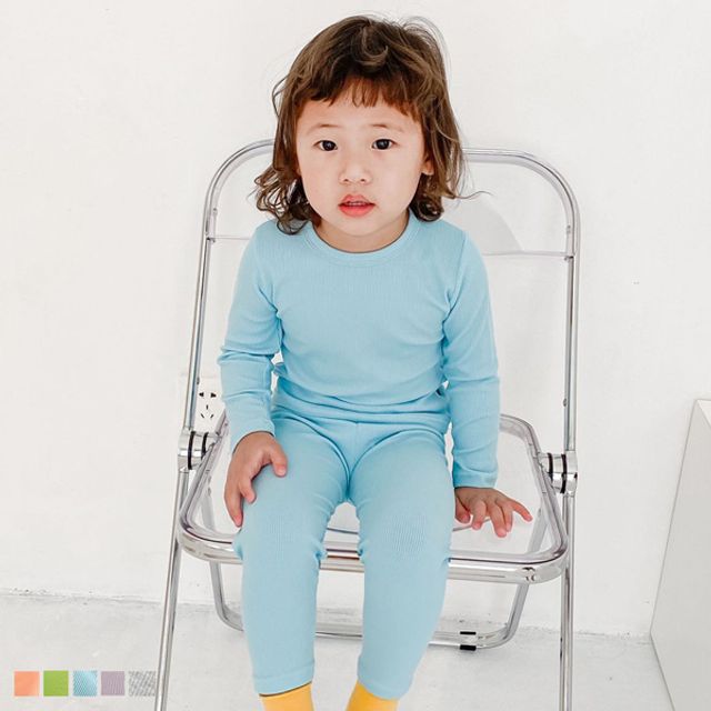 단색 심플 아동긴팔실내복 상하세트 304268 - 편안한 면 소재