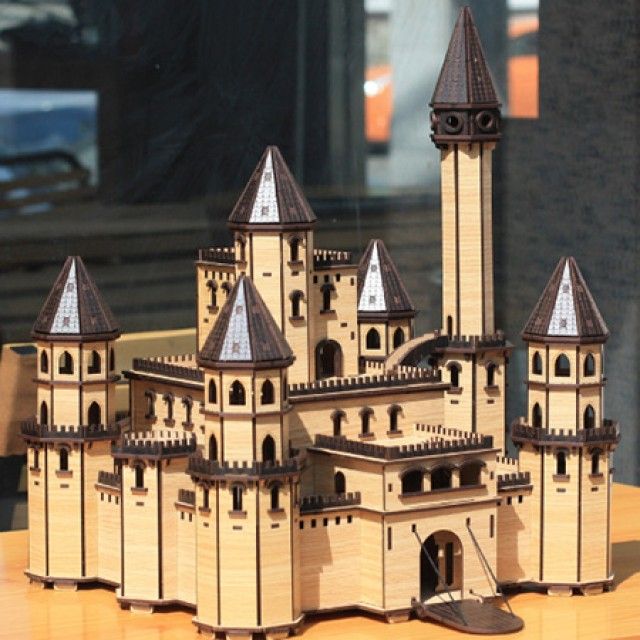 3D 나무 입체 퍼즐 Fairy Tale Castle Black - 프라모델 조립 키트