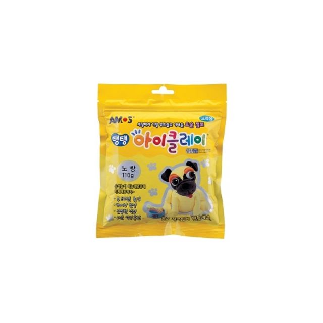 혜명몰 아모스 6000 탱탱아이클레이 110g 노랑 - 박스 (50개입) 클레이만들기 클레이놀이 만들기놀이 찰흙