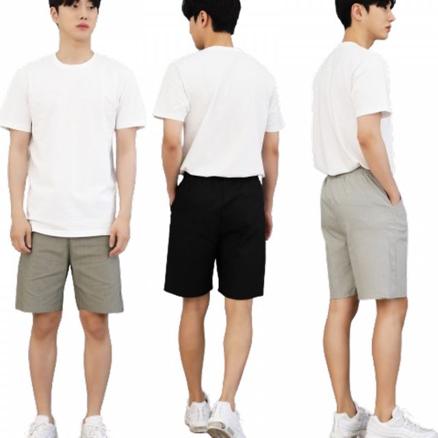 여름바지 빅사이즈 남성바지 여름 린넨 면바지 밴딩팬츠 남성반바지 린넨바지 남성여름바지