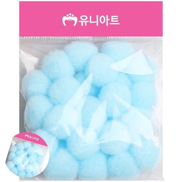 솜방울폼폼이털방울 색깔뽕뽕이 퐁퐁 25mm 하늘