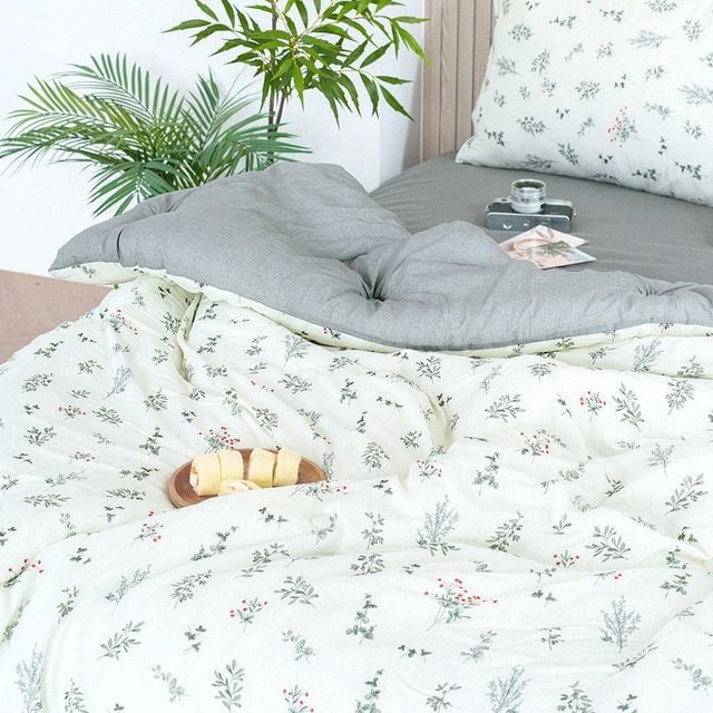 꽃무늬차렵이불 그린 차렵 침구 사계절이불 사계절차렵 모달 옥수수솜 프렌치 빈티지