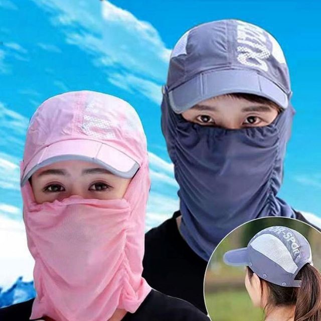 아웃도어 메쉬 커버 모자 세트 자외선 차단 골프 등산 낚시 캠핑 자전거
