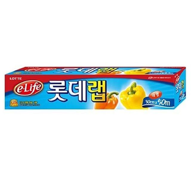 롯데 랩 30x50 1p - 중형 주방 포장랩 일회용 식품 보관용