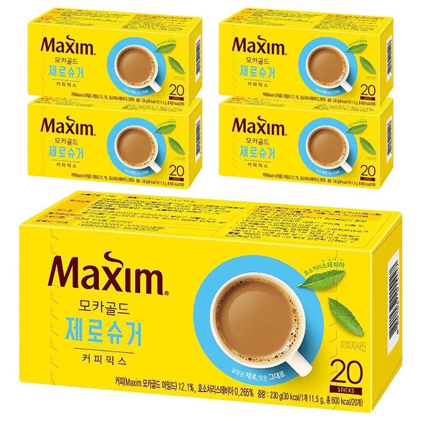 맥심 모카골드 제로슈거 커피믹스 100T 무설탕 스틱 커피