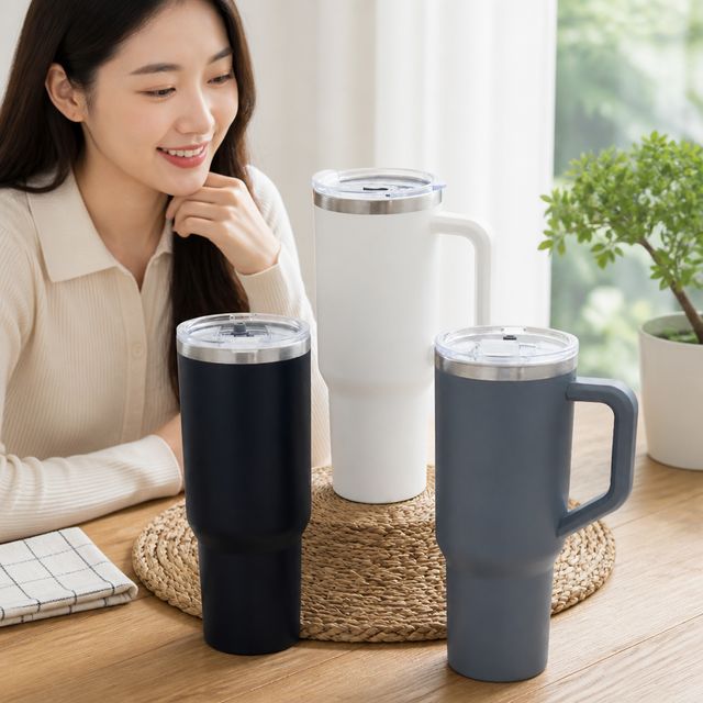 스테인리스 보온보냉 물병 1.12L 손잡이 빨대컵 대용량 텀블러