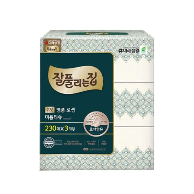 잘풀리는집 로션 미용티슈 각티슈 230매 3입 - 피부 진정 보습