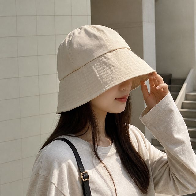 여성 코튼 면소재 얼굴 작아보이는 버킷햇 사파리모자 벙거지 챙모자