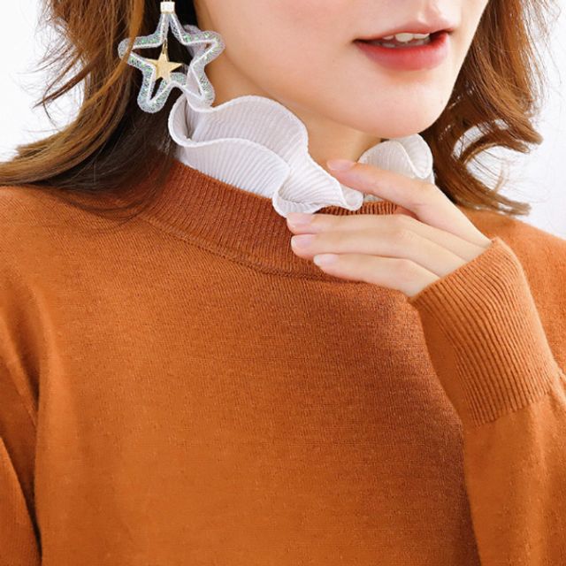 프릴 레이어드 페이크 목폴라 넥워머 가짜 카라