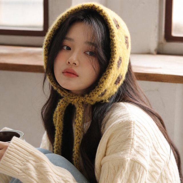 여성 도트 무늬 귀도리 목도리 겨울 방한 털모자 가을 잡화 선물용