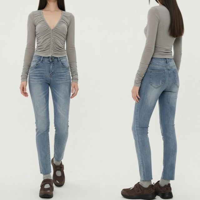 데님 팬츠 빅사이즈 일자핏 청일자바지 데이트 기본