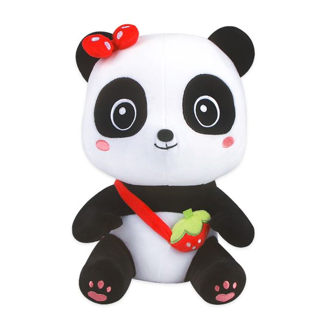 베이비버스 봉제인형 35cm 묘묘 판다곰 인형 레드 컬러