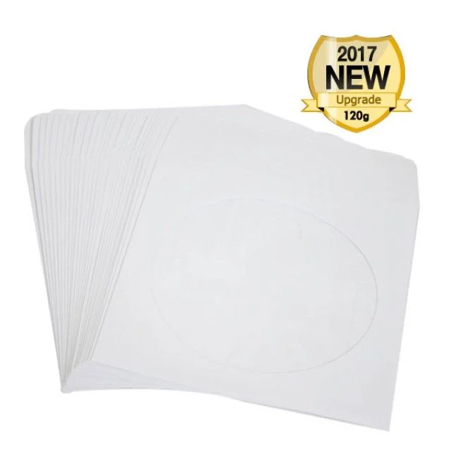 멜로디 CD DVD용 종이 케이스 흰색 100장 세트