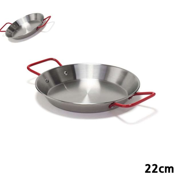 스테인레스 빠에야팬 스텐접시 스텐용기 22cm 빠에야냄비 양식팬 스텐빠에야팬 손잡이팬