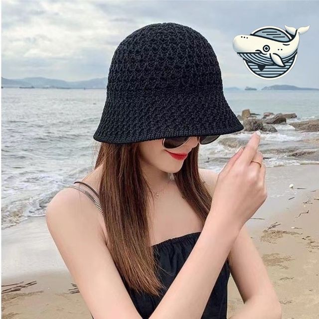 여성 여름 햇빛차단 왕골 벙거지 모자 통기성