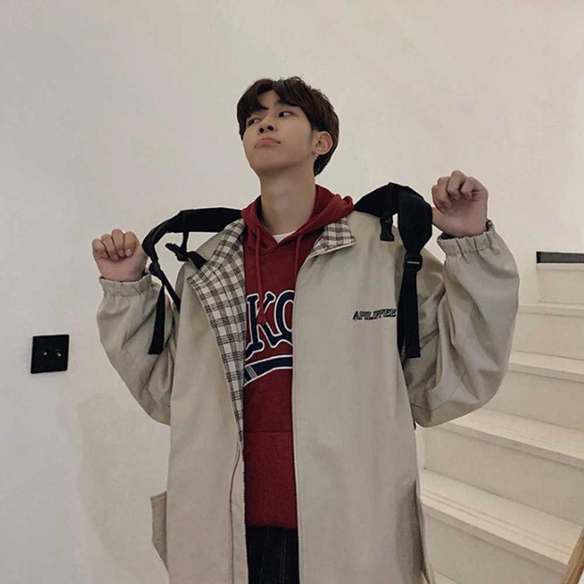 남성 양면 자켓 하프 집업 - 학생 직장인 데일리 코디