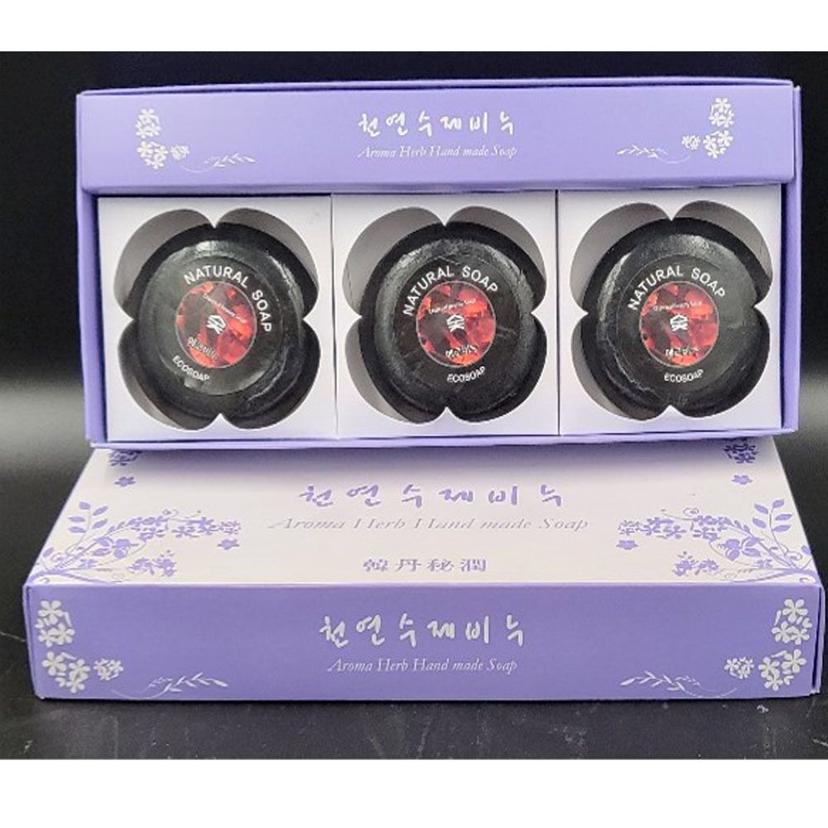 다산 수제 숯 비누 3개 세트, 자연 유래 진정 세정 비누