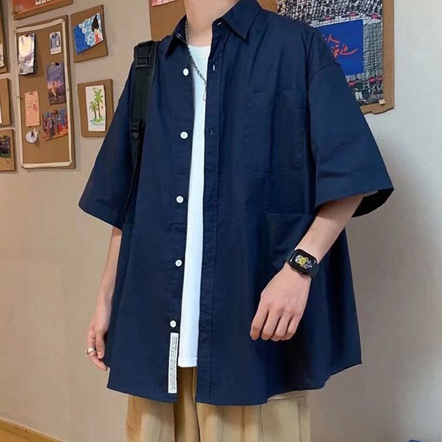 남성 패션 빅포켓 오버핏 여름 반팔 데일리 티셔츠