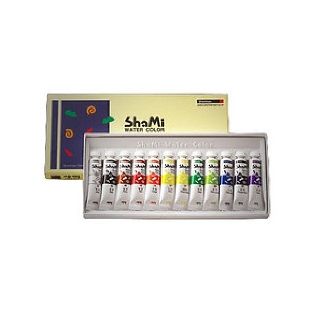 샤미수채화물감 10ml 12색 세트 - 가성비 좋은 문구용 수채화