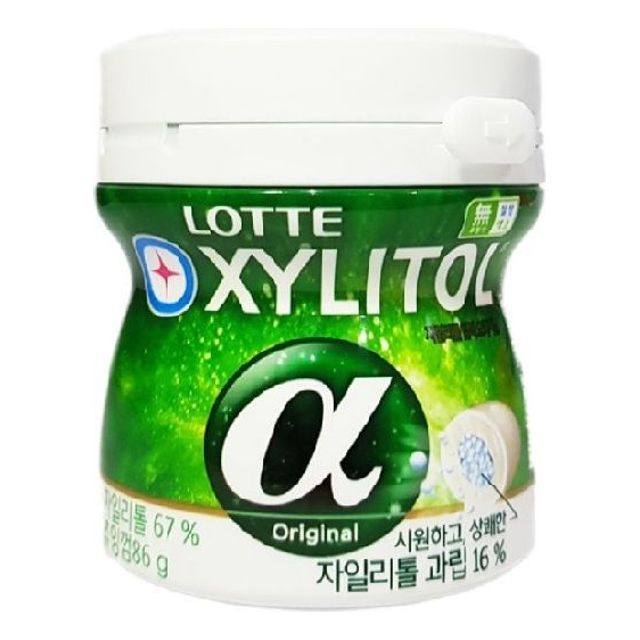 롯데 자일리톨알파 용기 86g - 구강 건강을 위한 무설탕 껌