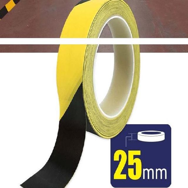 BLEX 바닥라인 테이프 25mm x 30M 황흑사선 - 안전표시용 산업용 바닥 마킹