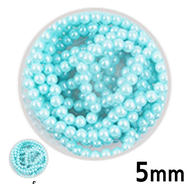 비즈공예진주 컬러진주 칼라 구슬 단색 진주 하늘 5mm