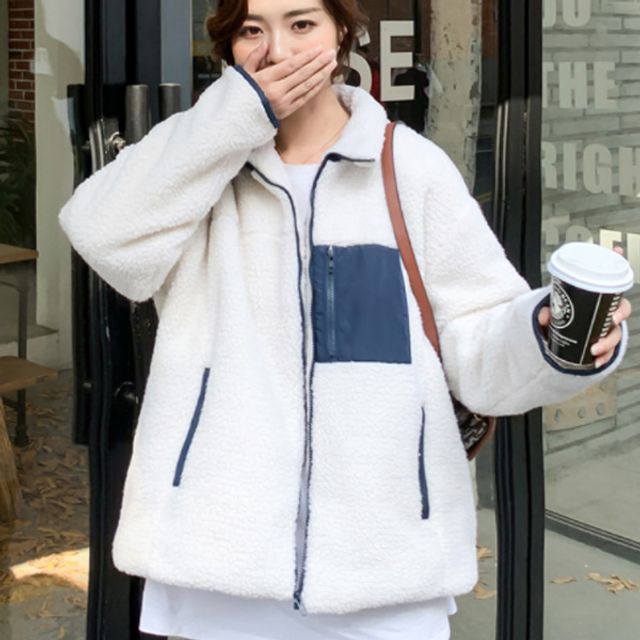 여성 하프 코트 양털 패딩 따뜻한 경량 후리스