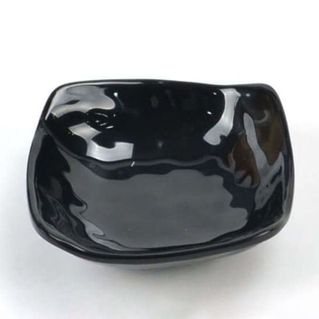 멜라민 앞접시 가정 식당 사각 반찬그릇 주방 찬기 흑스톤 13.9cm