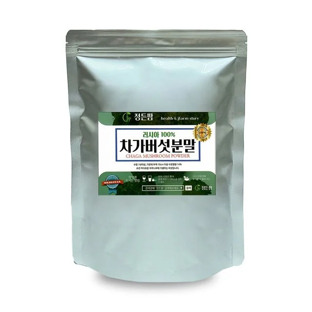 러시아 차가버섯분말 300g 정든팜 이중지퍼백 건강 기능성 분말