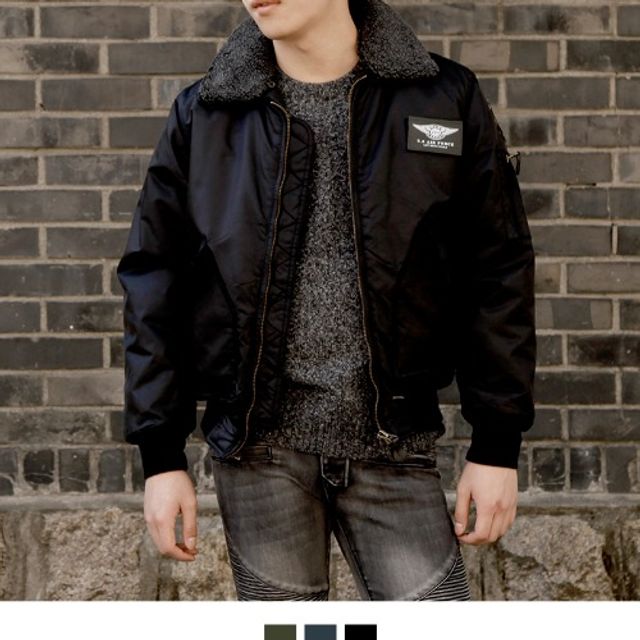 남성 뽀글이 항공점퍼 패딩 겨울 방한 아우터