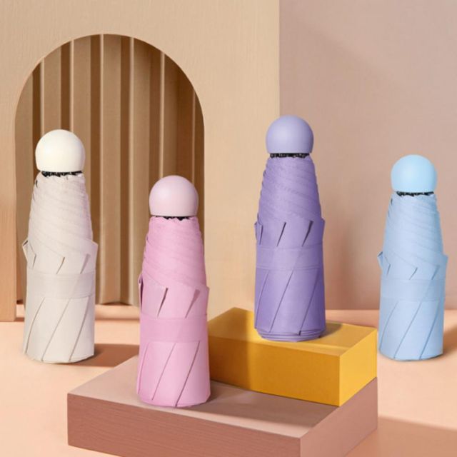 원형 캡슐 양우산 초미니 사이즈 UV 자외선 차단 양산 가벼운 우산 휴대용 포켓 접이식 암막 기능