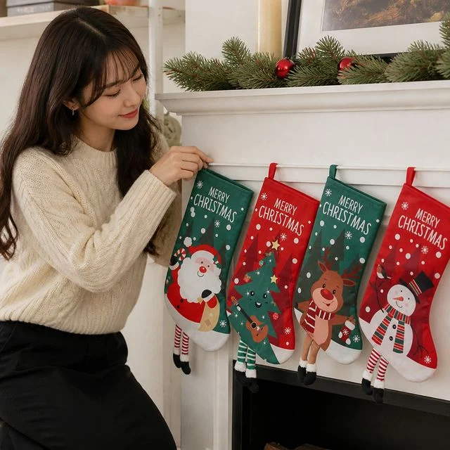 크리스마스 롱다리 양말 주머니 성탄절 장식 선물 포장용품 소품주머니