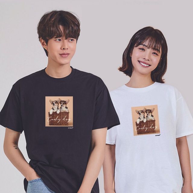 키밍 맨투맨 후드티 웰시 코기 20대커플티 티셔츠