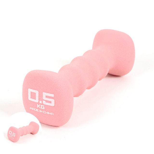 운동소도구 덤벨0.5kg 아령 네오프렌 사각아령 0.5kg 단품1개 핑크