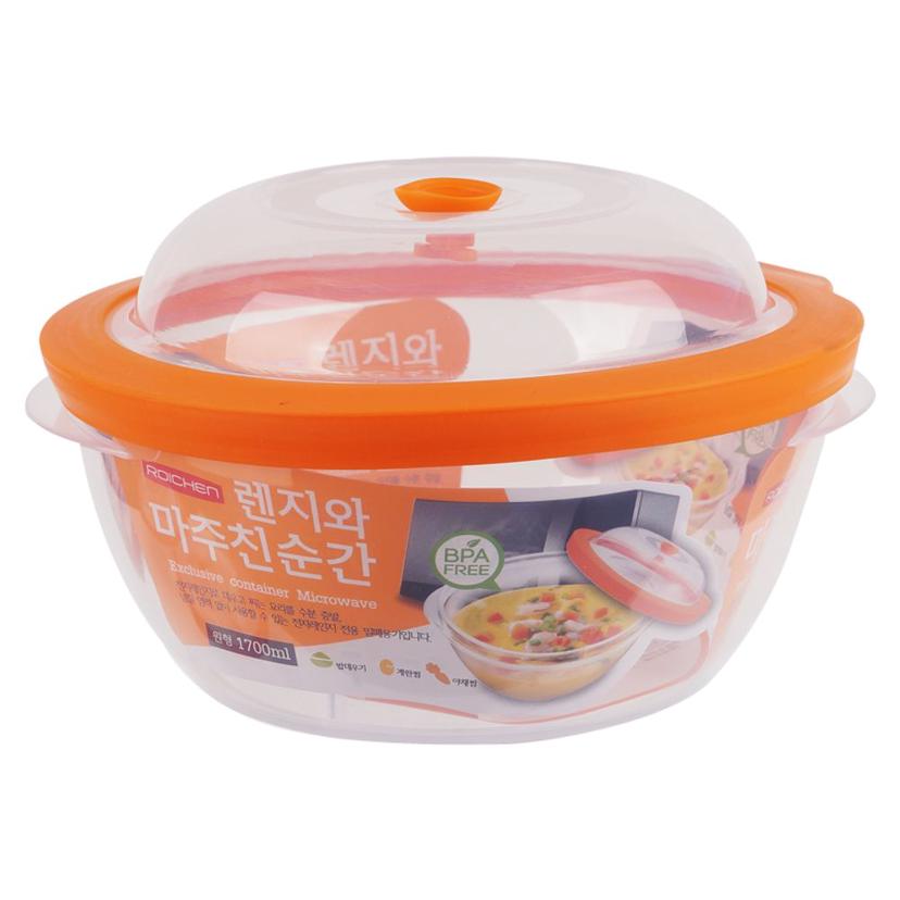 렌지 전용 원형 용기 오렌지 1700ml 전자레인지 용기