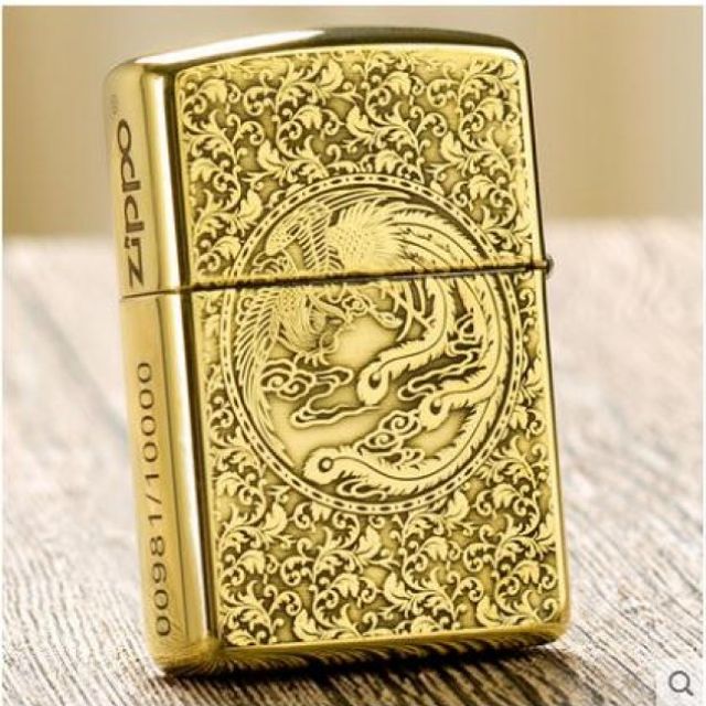 고급 ZIPPO 지포라이터 용봉무늬 조각 부귀영화 - 정품 디자인