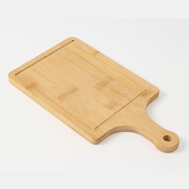 사각 대나무 손잡이 피자트레이 33x18cm
