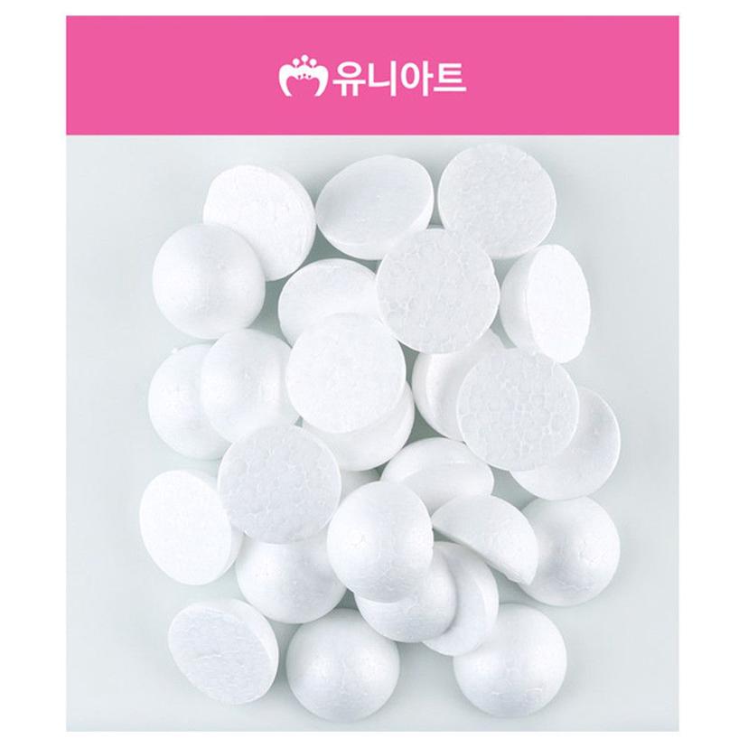 유니아트 스치로폼 반원 백구 50mm, 미술놀이 재료