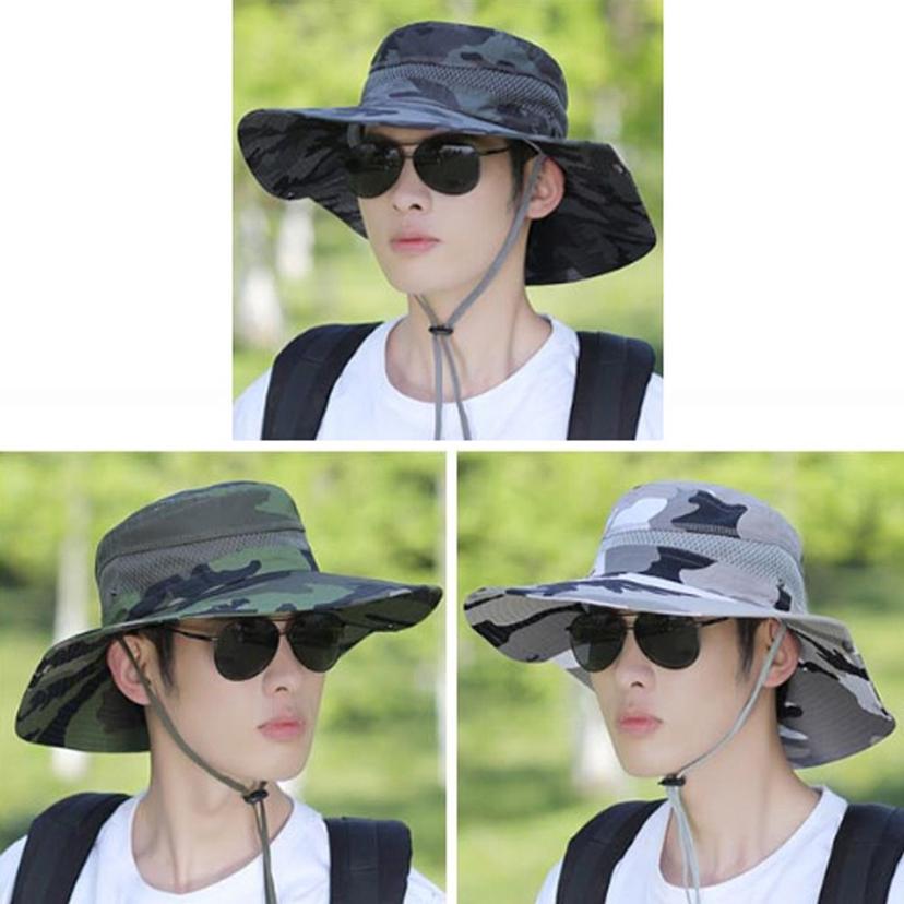 남자 야외 밀리터리 사파리 챙넓은 햇빛 차단 모자