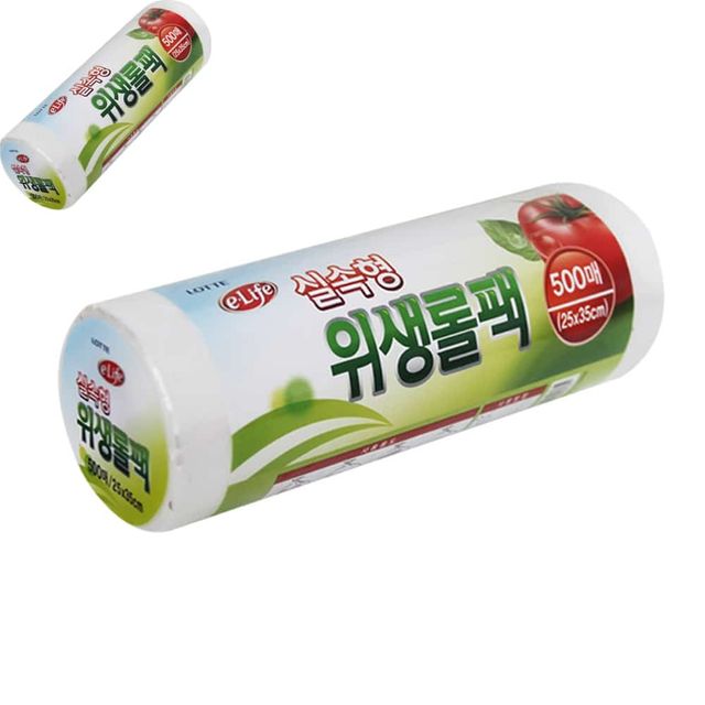 롯데 위생롤팩 실속형 25x35x500매 비닐백 롤위생백 소분비닐 비닐팩
