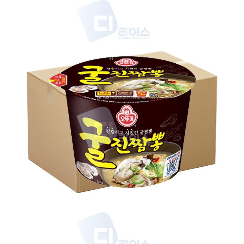 오뚜기 굴진짬뽕 큰컵 12개 - 진한 굴향 짬뽕 컵라면