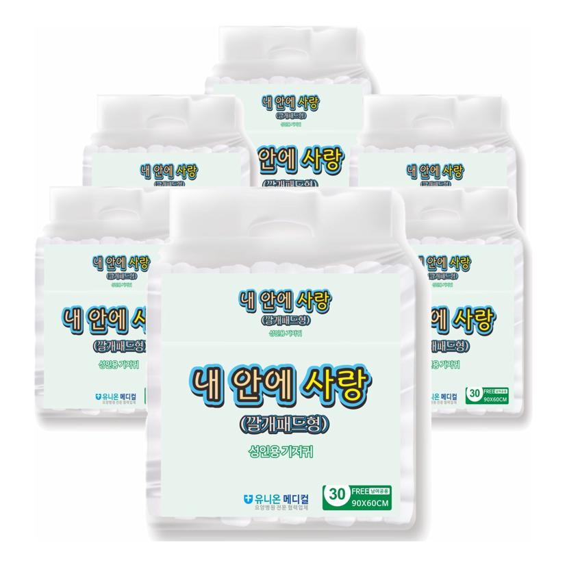 강아지 위생 매트 대형 60x90cm 60개 - 배변 패드 6팩