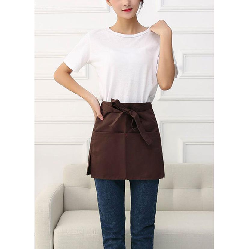 주방 허리 앞치마 브라운 - 미니 식당 카페 에이프런