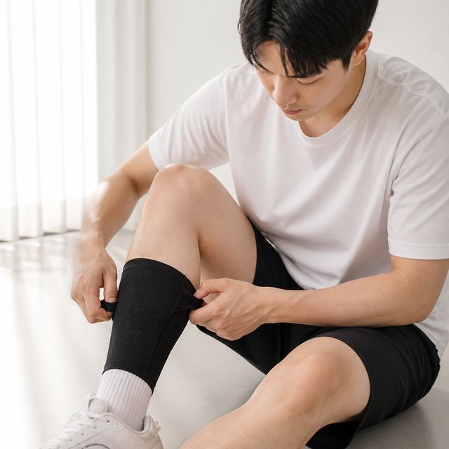 축구 정강이 슬리브 신가드 고정 밴드 2P