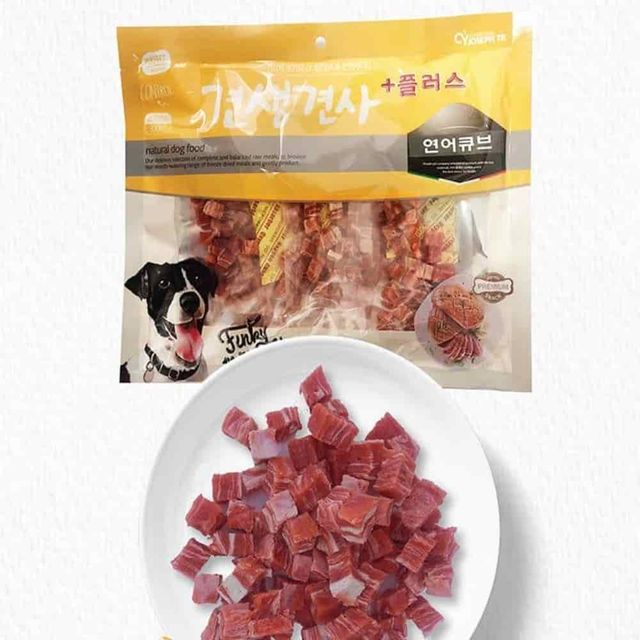 큐브 연어 300g 큐브간식 강아지훈련간식 강아지훈련용간식 고양이간식큐브